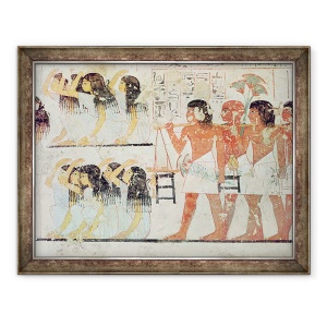 Tablou inramat - Egyptian 18th Dynasty - Grup de doliu in procesiunea funerara din Ramose, de la Capela Mormantului din Ramose, Noul Regat, 70 x 90 cm