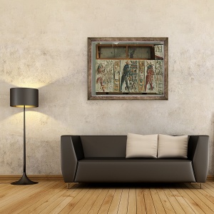 Tablou inramat - Egyptian 18th Dynasty - Ofrandele care poarta Nome Zeii, 60 x 80 cm - Img 2