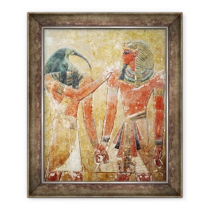 Tablou inramat - Egyptian 19th Dynasty - Dumnezeu Thoth cu Seti I 1394-1279 i.Hr. in mormantul lui Seti I, 70 x 85 cm