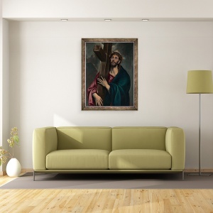 Tablou inramat - El Greco - Hristos Purtand Crucea, 60 x 80 cm - Img 2