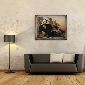 Tablou inramat - Elisabeth Maria Anna Jerichau-Baumann - Un egiptean Fellah Femeie cu copilul ei, 70 x 90 cm - Img 2