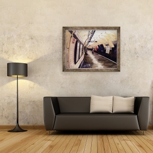 Tablou inramat - Ellen Golla - Asteptare pentru un tren merge spre sud, 60 x 80 cm - Img 2
