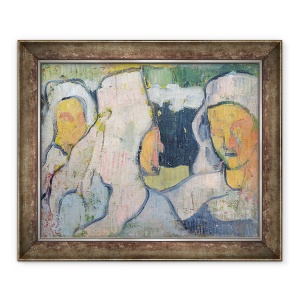 Tablou inramat - Emile Bernard - Trei femei bretone in bonetele vaduvei, 50 x 60 cm