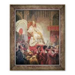 Tablou inramat - Emile Jean Horace Vernet - Papa Pius al VIII-lea 1761-1830 in Sfantul Petru pe Sedia Gestatoria, 70 x 85 cm