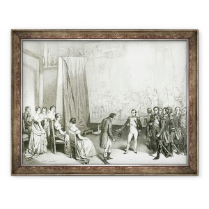 Tablou inramat - Emile Lassalle - Napoleon I 1769-1821 Vizitand Studioul lui David 1748-1825, 4 ianuarie 1808, 70 x 90 cm