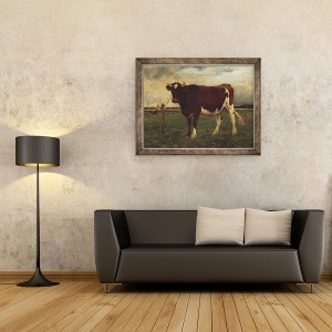 Tablou inramat - Emile van Marcke de Lummen - Studiul unei vaci, 60 x 80 cm - Img 2