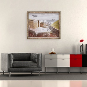 Tablou inramat - Eric Ravilious - Aparare de coasta, 50 x 60 cm - Img 2