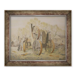 Tablou inramat - Eric Ravilious - Tractorul, 50 x 60 cm