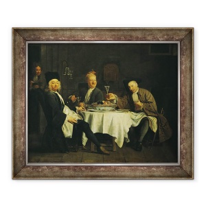 Tablou inramat - Etienne Jeaurat - Poetul Alexis Piron 1689-1773 la masa cu prietenii sai, 70 x 85 cm