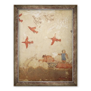 Tablou inramat - Etruscan - Barca de pescuit, de la Mormantul Vanatorii si Pescuitul, 60 x 80 cm