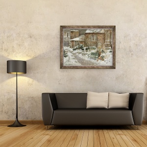 Tablou inramat - Eugene Chigot - Gradina sub zapada, 60 x 80 cm - Img 2
