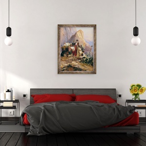 Tablou inramat - Eugene Giraud - Calatorie de la Paris la Cadiz, 70 x 90 cm - Img 3