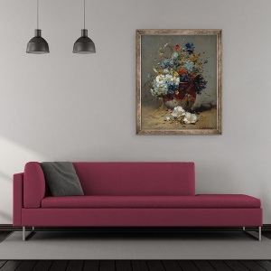 Tablou inramat - Eugene Henri Cauchois - Margarete si Albastrea, 50 x 60 cm - Img 2