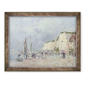 Tablou inramat - Eugene Louis Boudin - Stancile de la Dieppe si Petit Paris, 70 x 90 cm