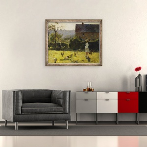 Tablou inramat - Evariste Carpentier - Langa ferma, 50 x 60 cm - Img 2