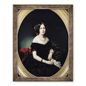 Tablou inramat - Federico de Madrazo y Kuntz - Portretul Baronesei De Weisweiller, 70 x 90 cm