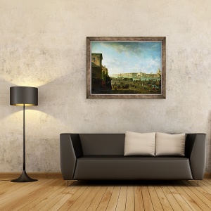 Tablou inramat - Fedor Yakovlevich Alekseev - Amiralitatea si Palatul de Iarna privite de la Colegiul Militar, 60 x 80 cm - Img 2