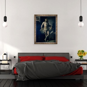 Tablou inramat - Felix-Joseph Barrias - Un gal si fiica sa inchisi la Roma, 70 x 90 cm - Img 3