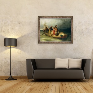 Tablou inramat - Felix Schlesinger - Pasagerii emigranti la bord, 60 x 80 cm - Img 2