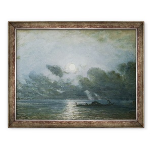 Tablou inramat - Felix Ziem - Venetia de lumina lunii, 70 x 90 cm
