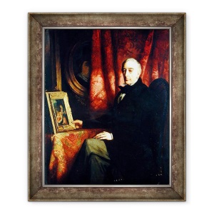 Tablou inramat - Ferdinand Heilbuth - Portretul colectionarului de arta Nicolaus Hudtwalcker, 70 x 85 cm