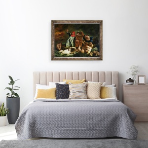 Tablou inramat - Ferdinand Victor Eugene Delacroix - Dante 1265-1321 si Virgil 70-19 i.Hr. in Lumea de Dincolo, 70 x 90 cm - Img 3