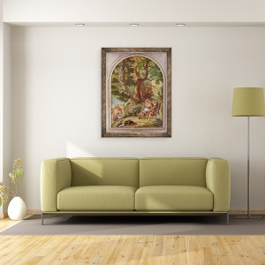Tablou inramat - Ferdinand Victor Eugene Delacroix - Jacob Lupta cu ingerul, 70 x 90 cm - Img 2