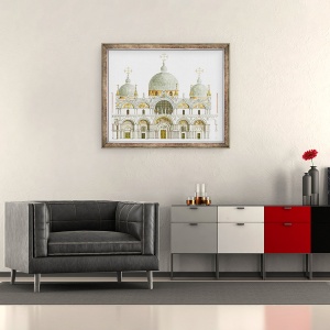 Tablou inramat - Fernando Aznar Cenamor - Bazilica Sf. Marcu. Venetia, 50 x 60 cm - Img 2