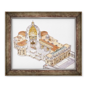 Tablou inramat - Fernando Aznar Cenamor - Bazilica Sf. Petru. Vatican, 70 x 85 cm