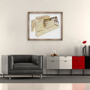 Tablou inramat - Fernando Aznar Cenamor - Maya Corbel Arch. Detaliu. Mexic, 50 x 60 cm - Img 2