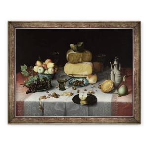 Tablou inramat - Floris Claesz. van Dyck - Natura moarta cu branza, 70 x 90 cm