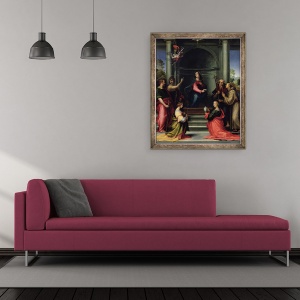 Tablou inramat - Fra Bartolomeo - Buna Vestire cu Sfintii, 50 x 60 cm - Img 2