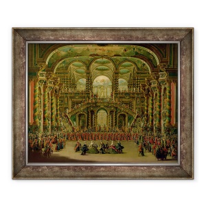 Tablou inramat - Francesco Battaglioli - Un dans intr-un palat baroc rococo, 70 x 85 cm