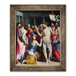 Tablou inramat - Francesco de Rossi Salviati Cecchino - Incredulitatea Sfantului Toma, 50 x 60 cm