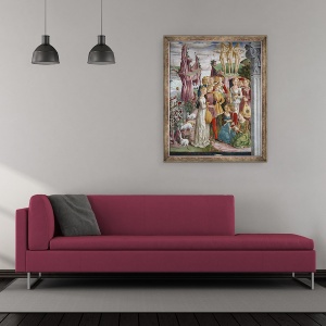 Tablou inramat - Francesco del Cossa - Triumful lui Venus - Aprilie din Camera Lunilor, detaliu al unui grup de muzicieni, 50 x 60 cm - Img 2