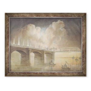 Tablou inramat - Francesco Piranesi - Focuri de artificii in Place de la Concorde pentru aniversarea 18 Brumaire 9 noiembrie 1799, 70 x 90 cm