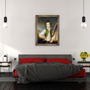 Tablou inramat - Francis Cotes - Charles Collyer ca un baiat, cu o bata de cricket, 60 x 80 cm - Img 2