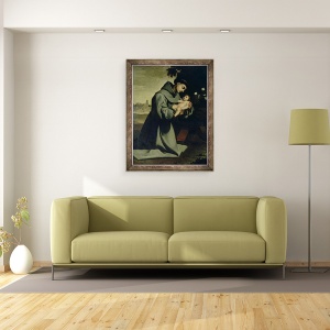 Tablou inramat - Francisco de Zurbaran - Sfantul Anton de Padova, 60 x 80 cm - Img 2