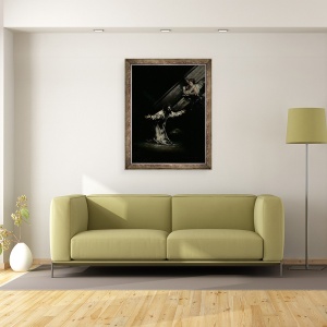 Tablou inramat - Francisco Jose de Goya y Lucientes - Hristos pe Muntele Maslinilor, 60 x 80 cm - Img 2