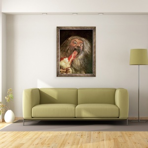 Tablou inramat - Francisco Jose de Goya y Lucientes - Saturn devoreaza Fiul sau detaliu al capului lui Saturn, 60 x 80 cm - Img 2