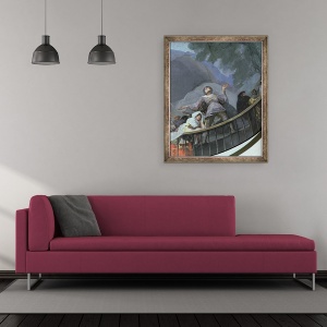 Tablou inramat - Francisco Jose de Goya y Lucientes - Un martor extaziat, detaliu de la Miracolul Sfantului Anton din Padova, de la cupola, 50 x 60 cm - Img 2