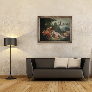 Tablou inramat - Francois Boucher - Pastorita Adormita, 60 x 80 cm - Img 2