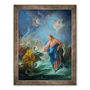 Tablou inramat - Francois Boucher - Sfantul Petru a fost invitat sa mearga pe apa, 60 x 80 cm