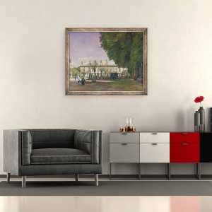 Tablou inramat - Francois Louis Francais - Ruinele Chateau de Saint-Cloud in 1871, 50 x 60 cm - Img 2