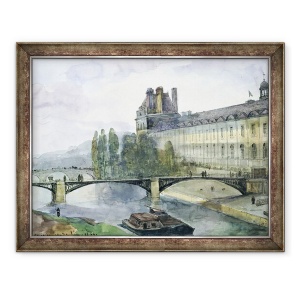 Tablou inramat - Francois-Marius Granet - Vedere de Pavillon de Flore de la Luvru, 60 x 80 cm