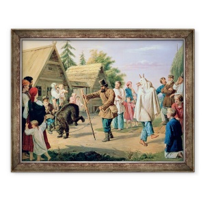 Tablou inramat - Francois Nicholas Riss - Bufonii intr-un sat, 70 x 90 cm