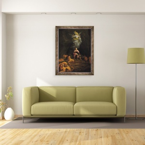 Tablou inramat - Francois Verdier - Daniel in vizuina de lei, 60 x 80 cm - Img 2