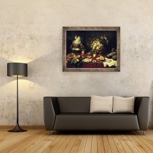 Tablou inramat - Frans Snyders - Castronul cu fructe, 60 x 80 cm - Img 2