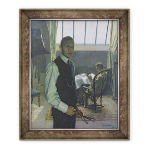Tablou inramat - Franz Nolken - Autoportret in Studio, 70 x 85 cm