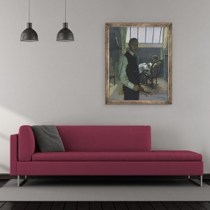 Tablou inramat - Franz Nolken - Autoportret in Studio, 70 x 85 cm - Img 2